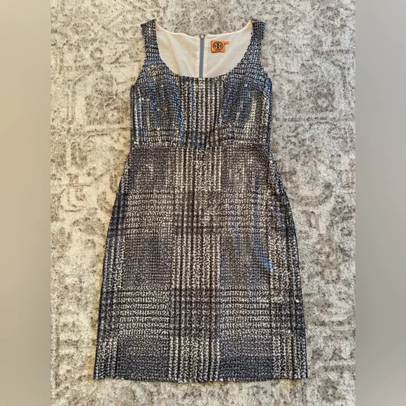 Tory Burch Bristol Sequin Black and White Mini Dress, 8 - Picture 4 of 6